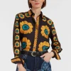 Boy ShirtDaisychain Placée Orange in Silk Twill