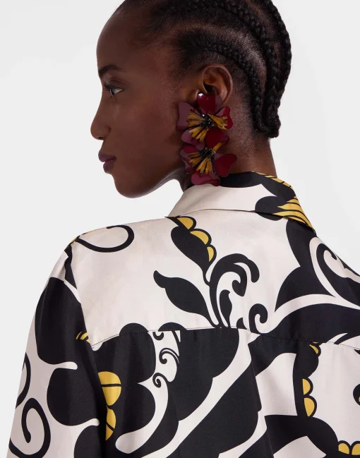 Boy ShirtMarea Black & White in Silk Twill