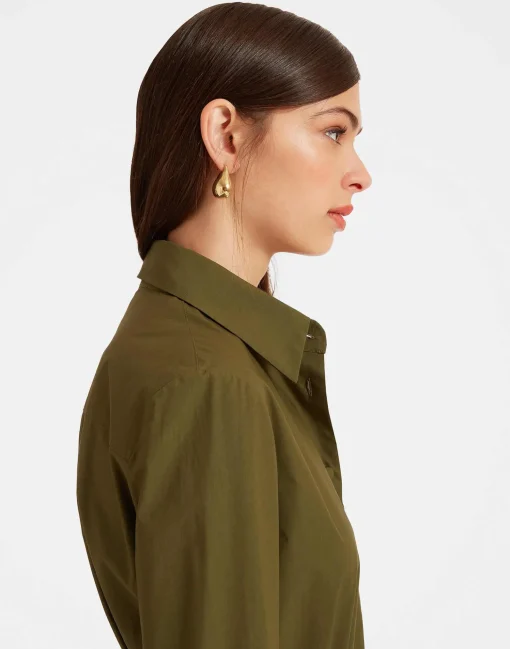 Boy ShirtSolid Camouflage in Crisp Poplin