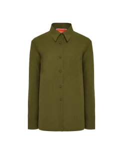 Boy ShirtSolid Camouflage in Crisp Poplin
