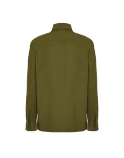 Boy ShirtSolid Camouflage in Crisp Poplin