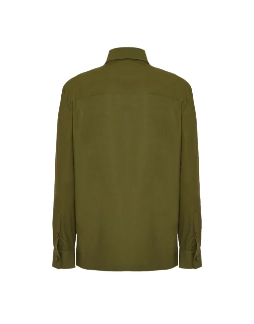 Boy ShirtSolid Camouflage in Crisp Poplin
