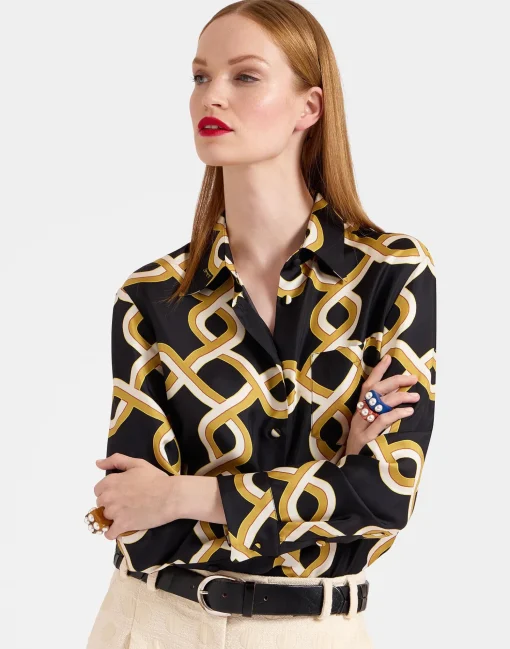 Boy ShirtTackle Black in Silk Twill