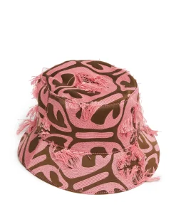 Bucket HatGrove Kaki/Pink in Jacquard
