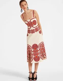 Buy Me A Martini DressMedallion Placée Cream in Envers Satin