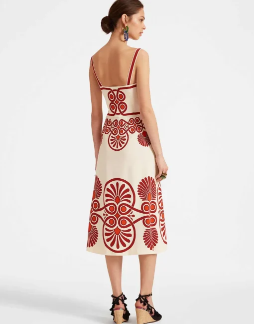 Buy Me A Martini DressMedallion Placée Cream in Envers Satin