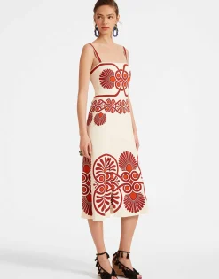 Buy Me A Martini DressMedallion Placée Cream in Envers Satin