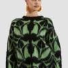 Camden JumperGreen & Black in Brushed Wool