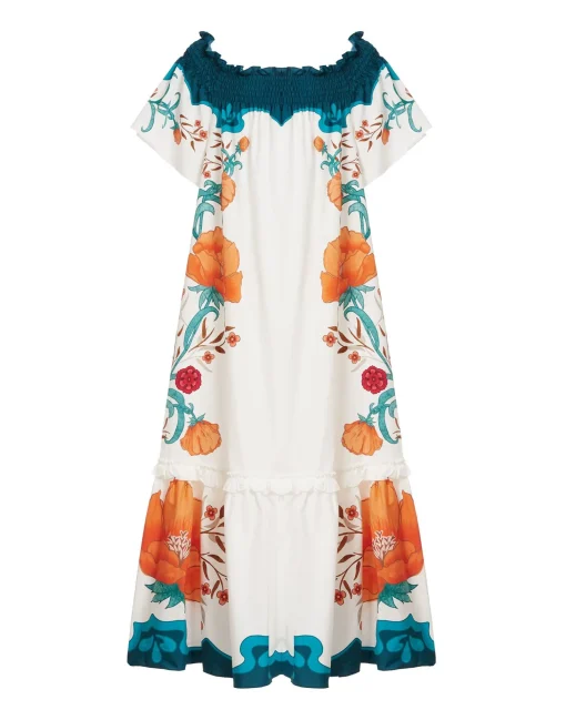 Capalbio DressMorpheus Placée Orange in Summer Poplin