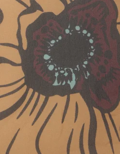 Cerere BlouseBig Blooms Placée Brown in Silk Chiffon