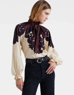 Cerere BlouseCorsini Placée Cream in Silk Voile
