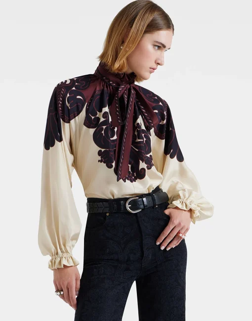 Cerere BlouseCorsini Placée Cream in Silk Voile