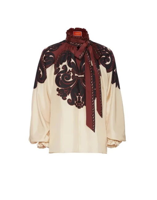 Cerere BlouseCorsini Placée Cream in Silk Voile