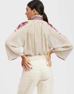 Cerere BlouseZodiac Placée Purple in Silk Chiffon