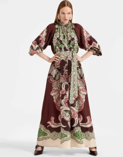 Cerere DressPortal Placée Brown in Silk Voile