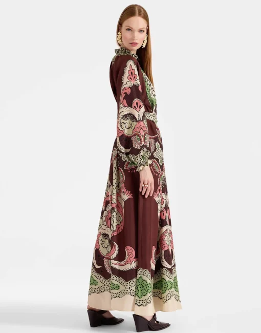 Cerere DressPortal Placée Brown in Silk Voile