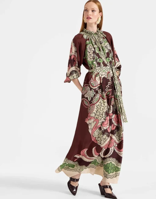 Cerere DressPortal Placée Brown in Silk Voile