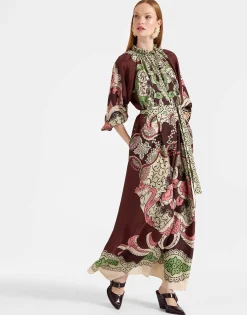 Cerere DressPortal Placée Brown in Silk Voile