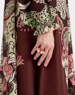 Cerere DressPortal Placée Brown in Silk Voile