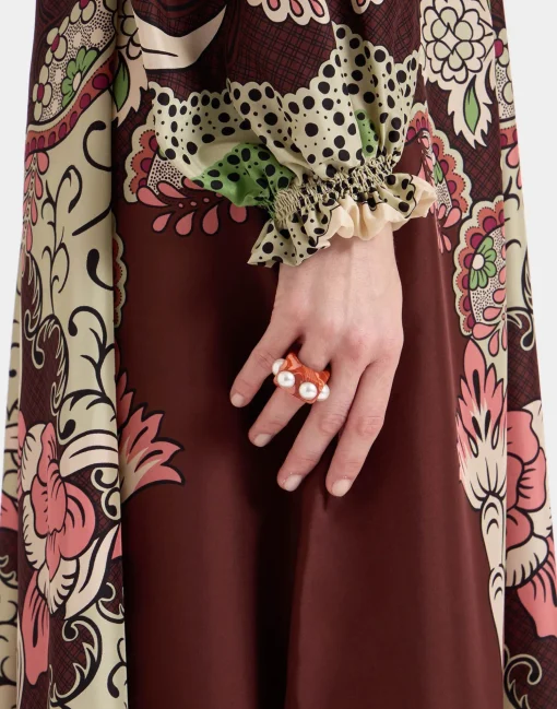 Cerere DressPortal Placée Brown in Silk Voile