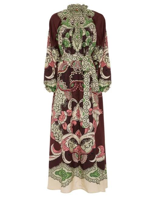 Cerere DressPortal Placée Brown in Silk Voile