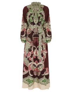 Cerere DressPortal Placée Brown in Silk Voile