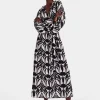 Cerere Shirt DressPapyrus Black & White in Crepe De Chine Silk