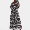 Cerere Shirt DressPapyrus Black & White in Crepe De Chine Silk