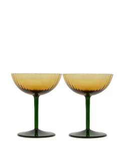 Champagne Coupe Set of 2Giallo in Glass
