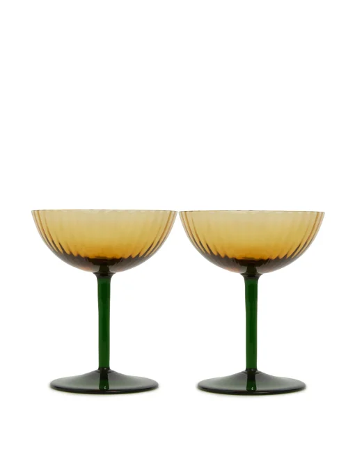 Champagne Coupe Set of 2Giallo in Glass