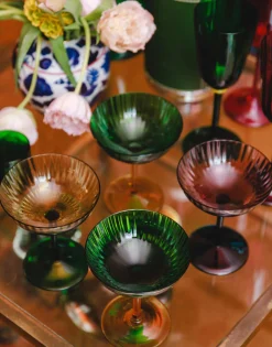 Champagne Coupe Set of 2Verde in Glass