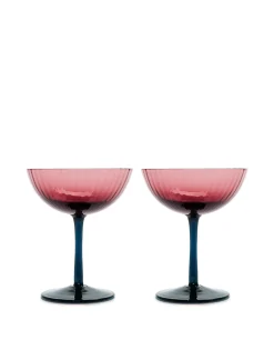 Champagne Coupe Set of 2Viola in Glass
