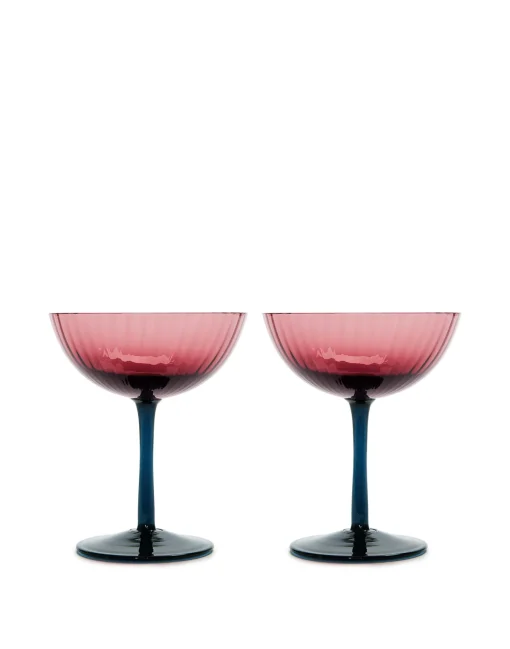 Champagne Coupe Set of 2Viola in Glass