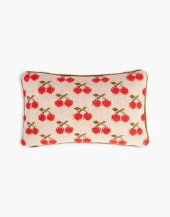 Cherry Knitted CushionOff White in Wool