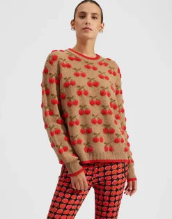 Cherry SweaterCamel/Red in Wool