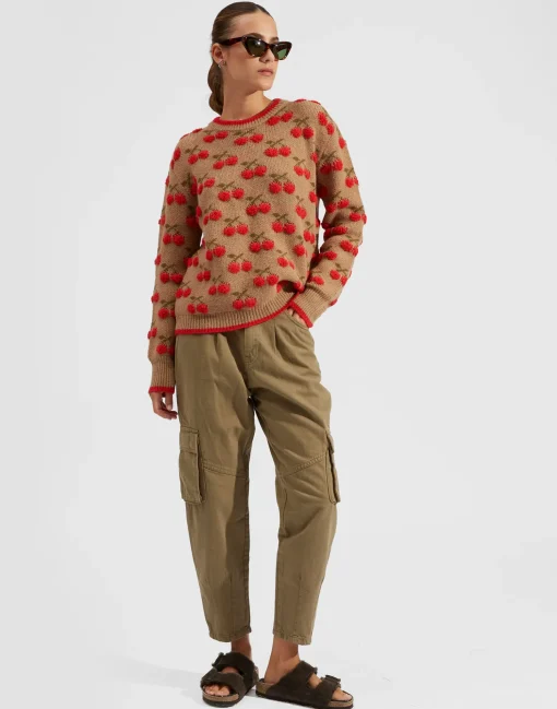 Cherry SweaterCamel/Red in Wool