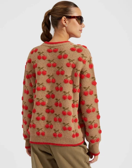 Cherry SweaterCamel/Red in Wool