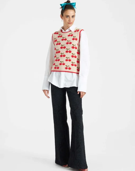 Cherry VestOff White in Wool