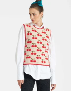 Cherry VestOff White in Wool