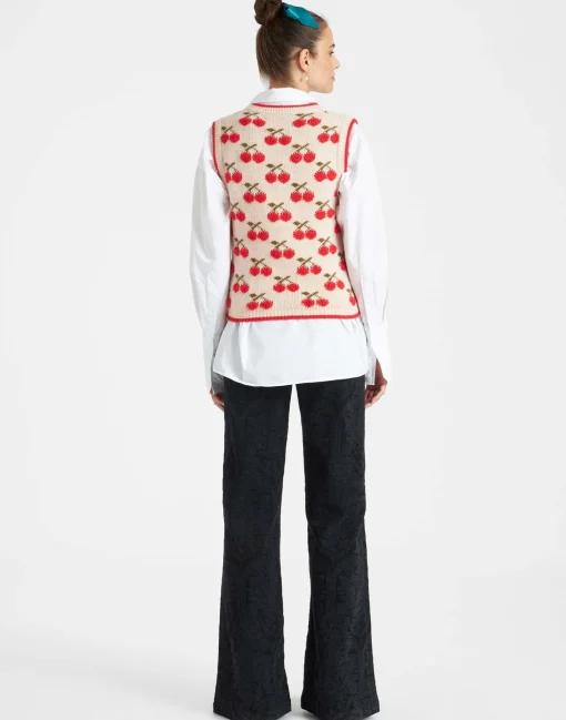 Cherry VestOff White in Wool