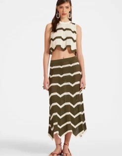Chevron SkirtSolid Camouflage in Knit Chevron