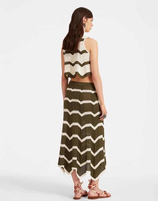 Chevron SkirtSolid Camouflage in Knit Chevron