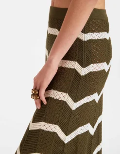 Chevron SkirtSolid Camouflage in Knit Chevron