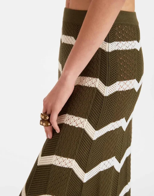 Chevron SkirtSolid Camouflage in Knit Chevron