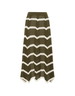 Chevron SkirtSolid Camouflage in Knit Chevron