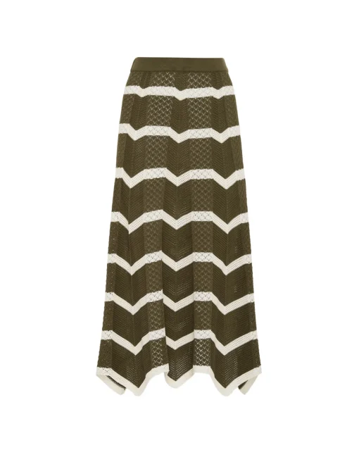 Chevron SkirtSolid Camouflage in Knit Chevron