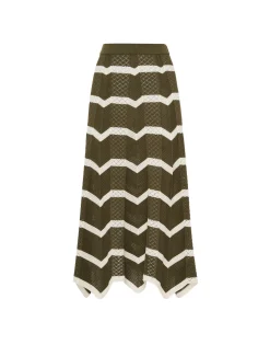 Chevron SkirtSolid Camouflage in Knit Chevron