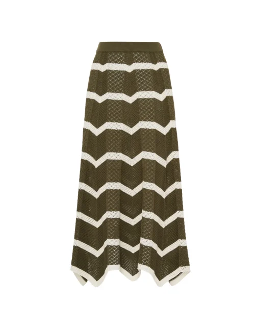 Chevron SkirtSolid Camouflage in Knit Chevron