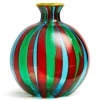 Ciccio Vase (Smooth)Arancio/Verde/Acquamare in Glass