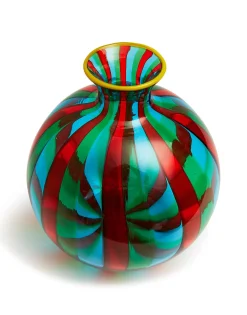 Ciccio Vase (Smooth)Arancio/Verde/Acquamare in Glass